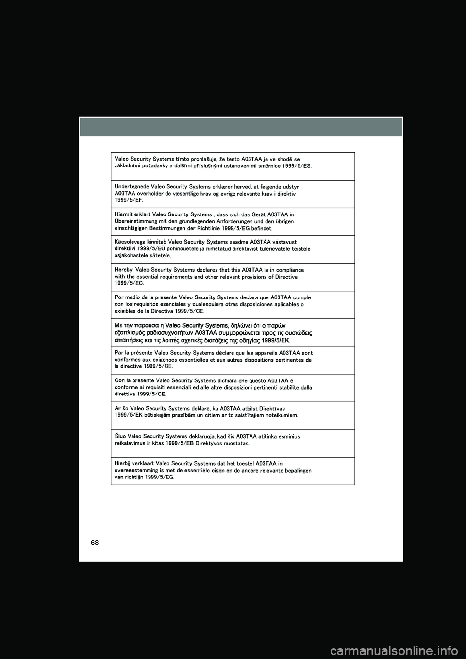 TOYOTA VERSO 2014  Manual de utilização (in Portuguese) 68     