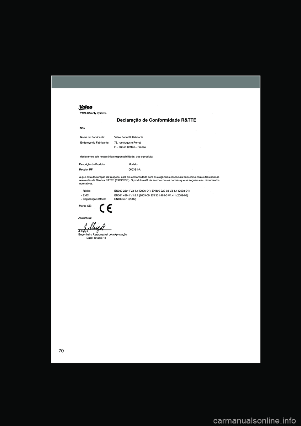 TOYOTA VERSO 2014  Manual de utilização (in Portuguese) 70     