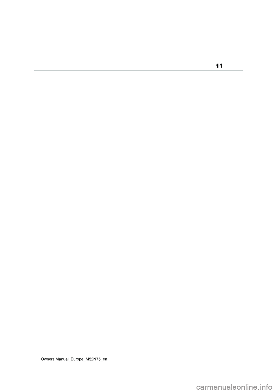 TOYOTA YARIS CROSS 2023  Owners Manual 11
Owners Manual_Europe_M52N75_en 