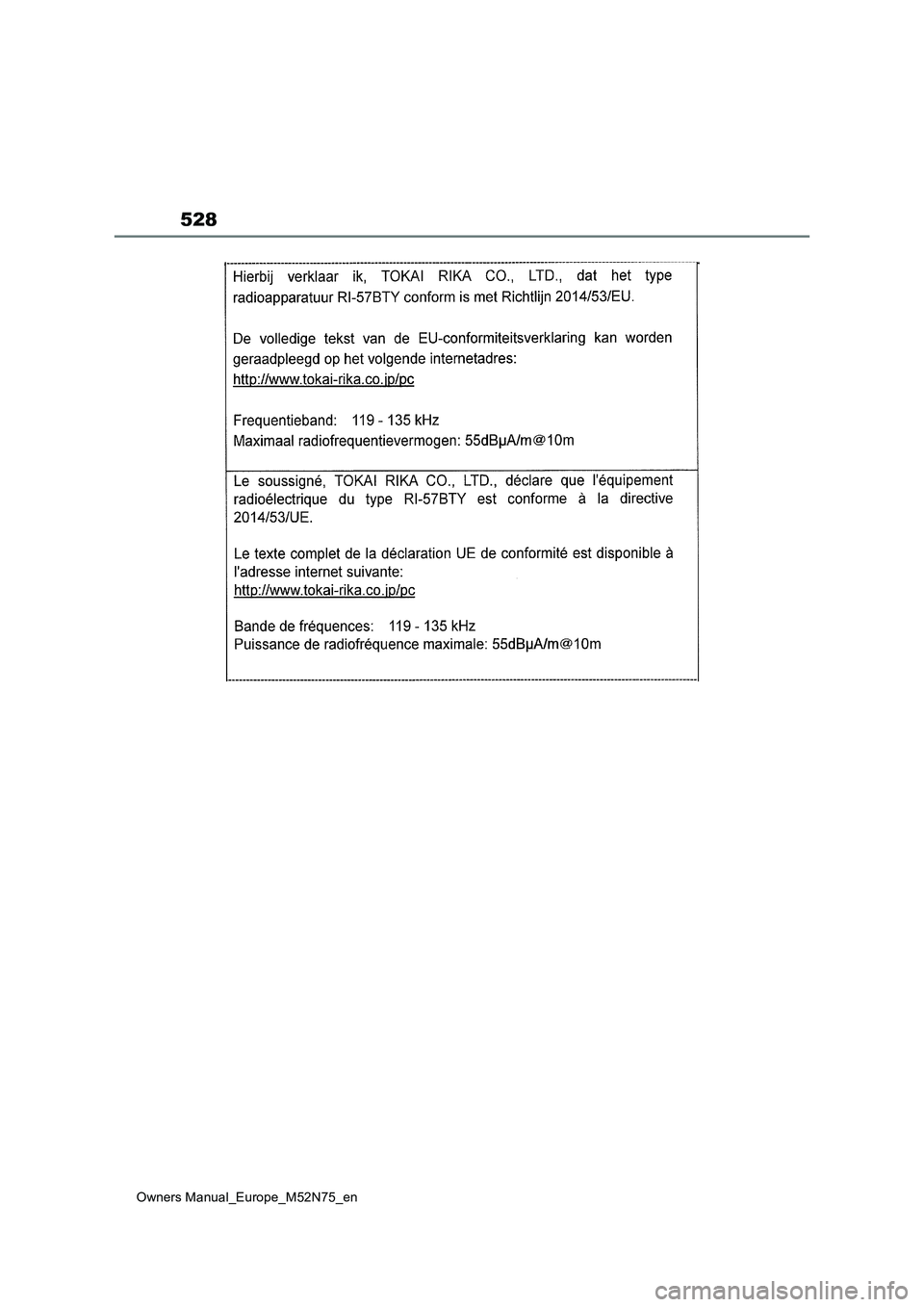 TOYOTA YARIS CROSS 2023  Owners Manual 528
Owners Manual_Europe_M52N75_en 
