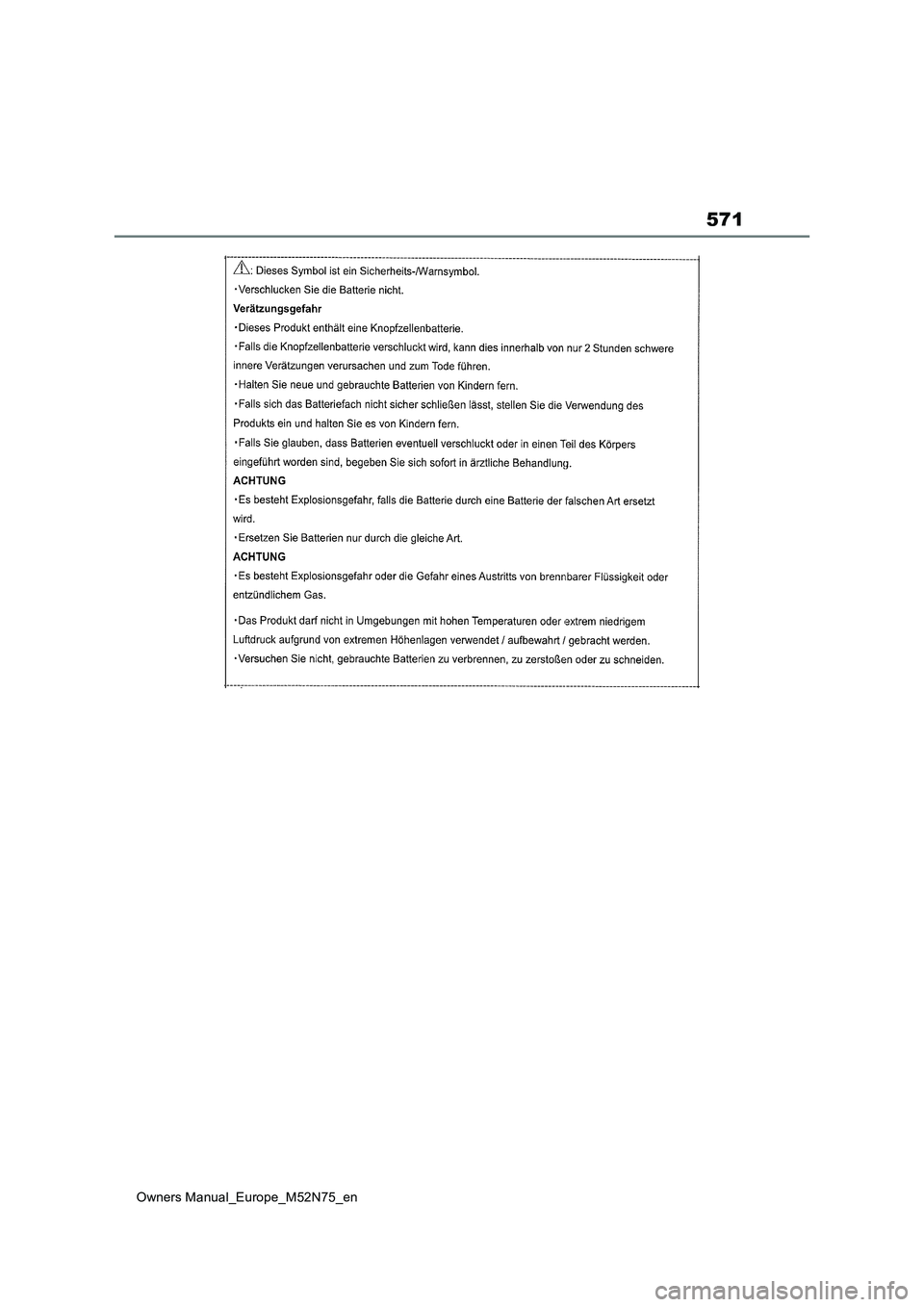 TOYOTA YARIS CROSS 2023  Owners Manual 571
Owners Manual_Europe_M52N75_en 