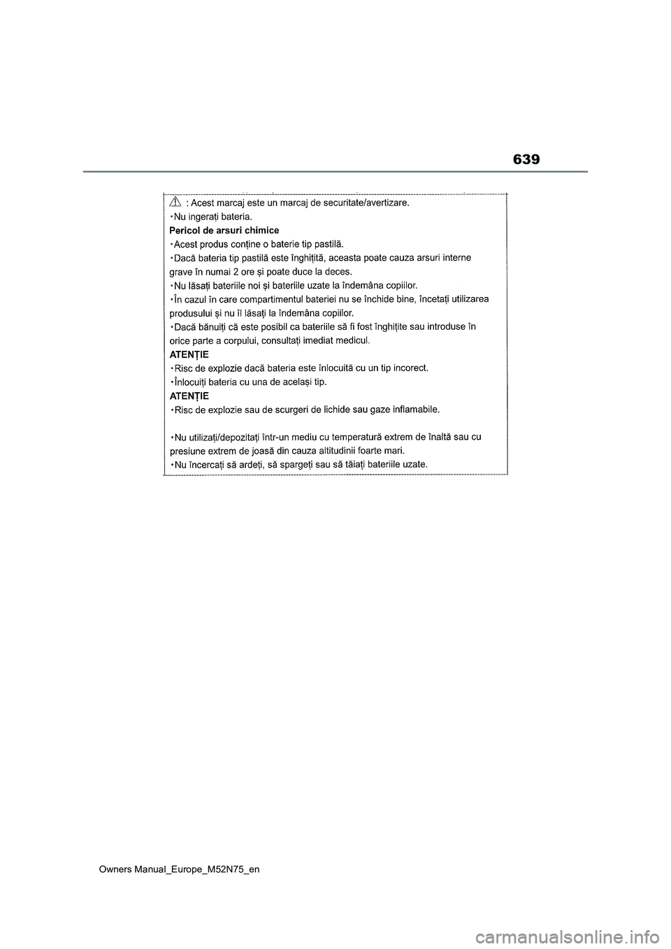 TOYOTA YARIS CROSS 2023  Owners Manual 639
Owners Manual_Europe_M52N75_en 