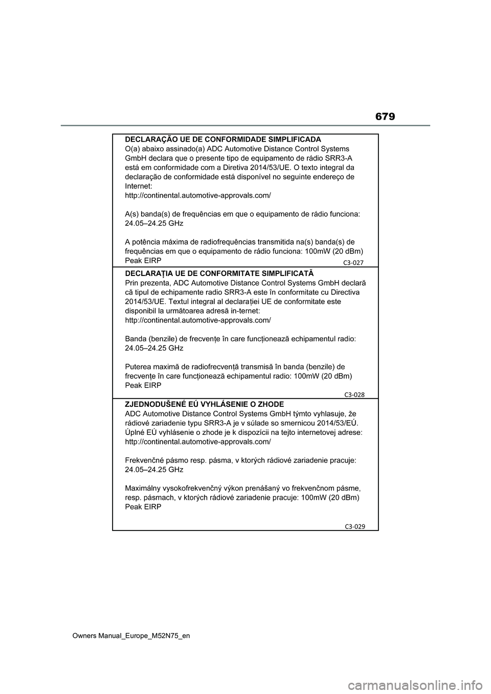TOYOTA YARIS CROSS 2023  Owners Manual 679
Owners Manual_Europe_M52N75_en 
