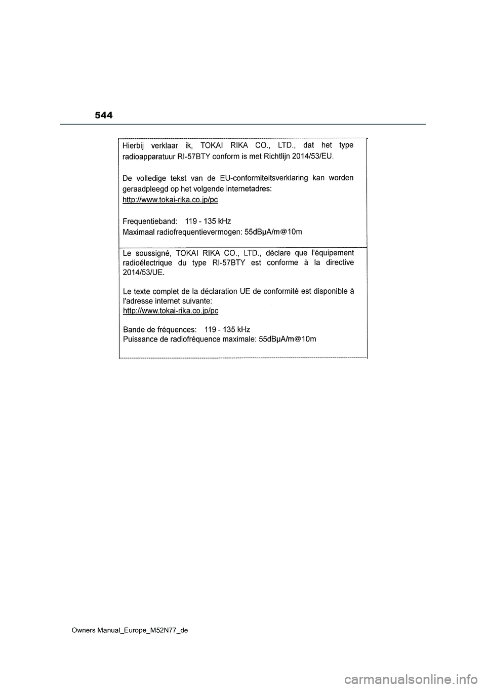 TOYOTA YARIS CROSS 2023  Betriebsanleitungen (in German) 544
Owners Manual_Europe_M52N77_de 