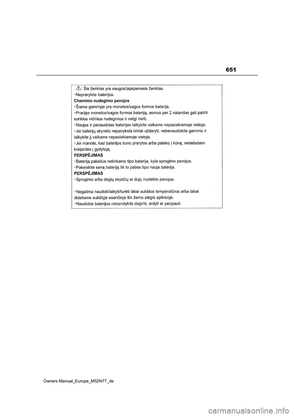 TOYOTA YARIS CROSS 2023  Betriebsanleitungen (in German) 651
Owners Manual_Europe_M52N77_de 