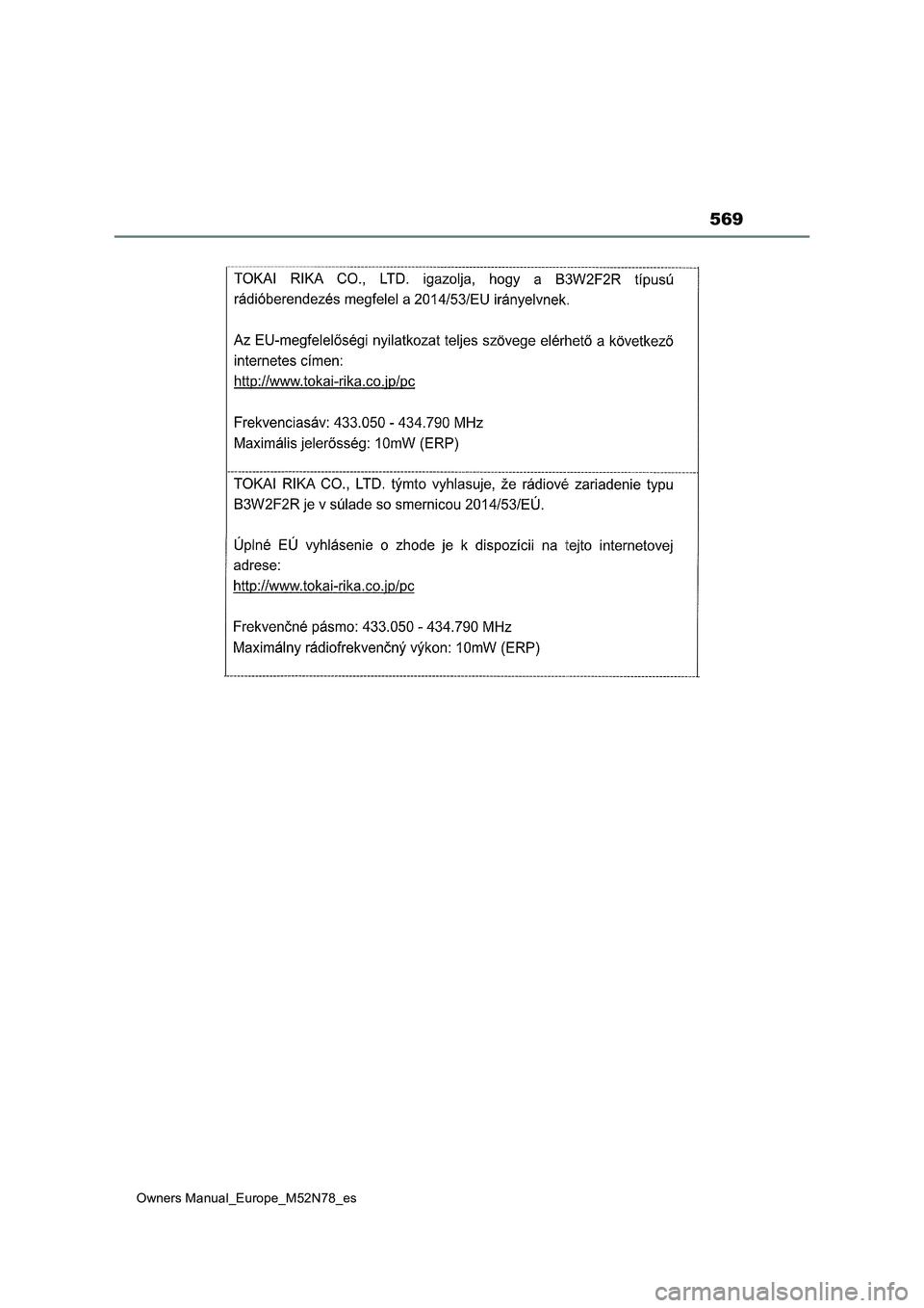 TOYOTA YARIS CROSS 2023  Manual del propietario (in Spanish) 569
Owners Manual_Europe_M52N78_es 