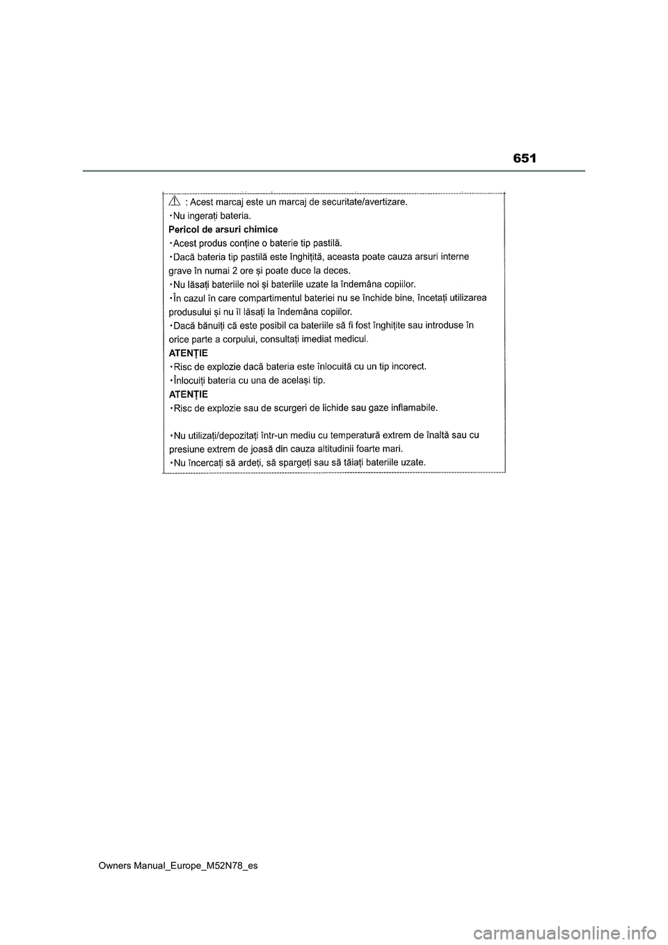 TOYOTA YARIS CROSS 2023  Manual del propietario (in Spanish) 651
Owners Manual_Europe_M52N78_es 