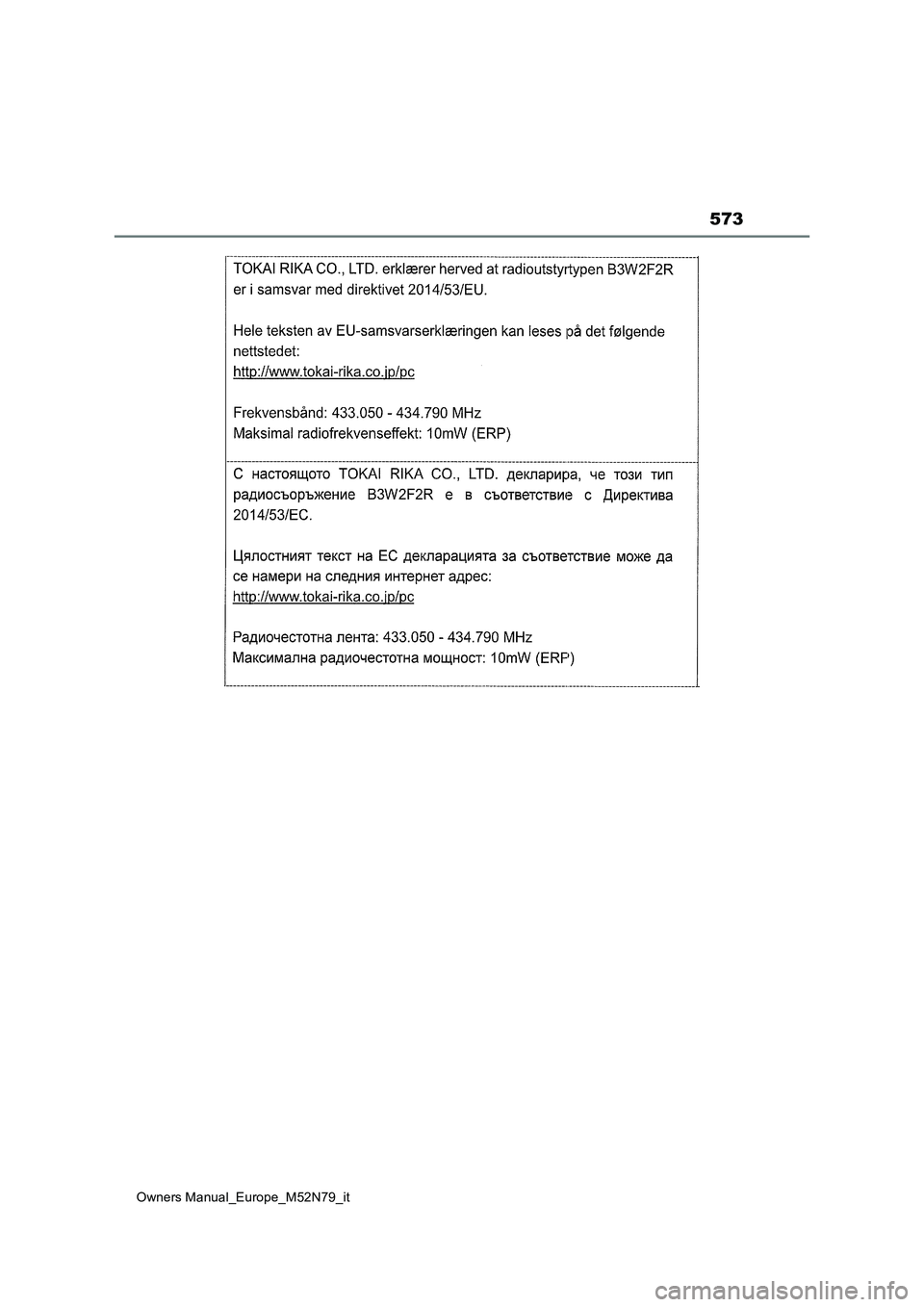TOYOTA YARIS CROSS 2023  Manuale duso (in Italian) 573
Owners Manual_Europe_M52N79_it 