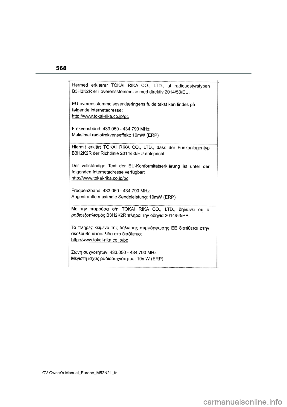 TOYOTA YARIS CROSS 2022  Manuel du propriétaire (in French) 568
CV Owner's Manual_Europe_M52N21_fr 