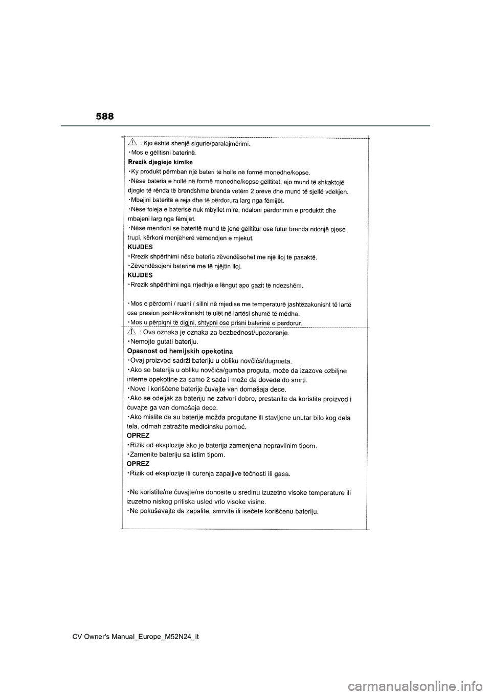 TOYOTA YARIS CROSS 2022  Manuale duso (in Italian) 588
CV Owner's Manual_Europe_M52N24_it 