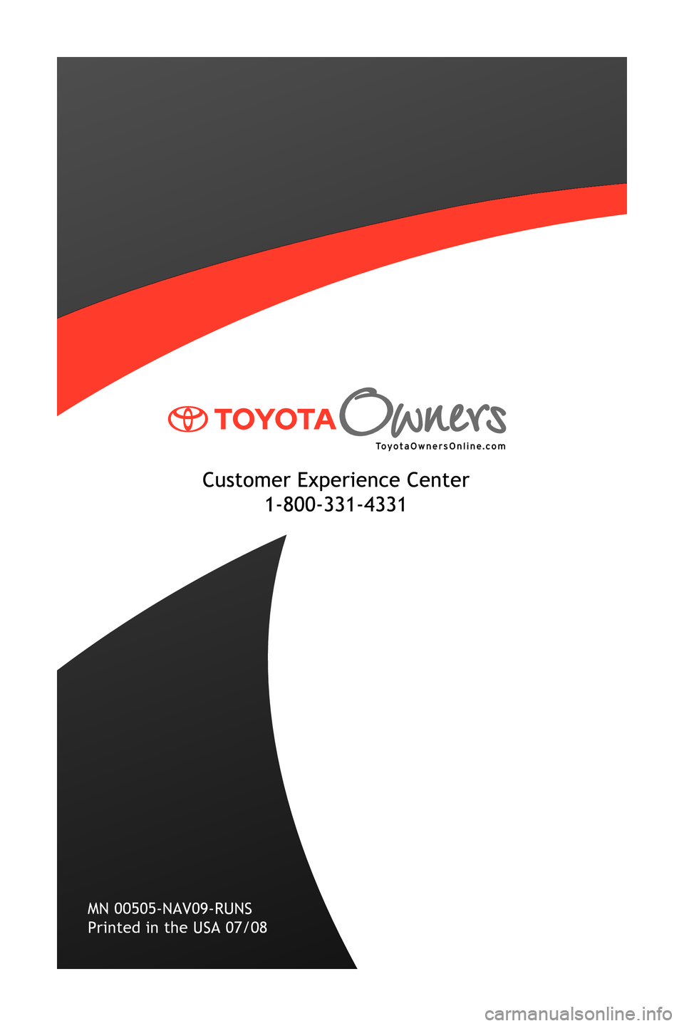 TOYOTA 4RUNNER 2008 N210 / 4.G Navigation Manual 