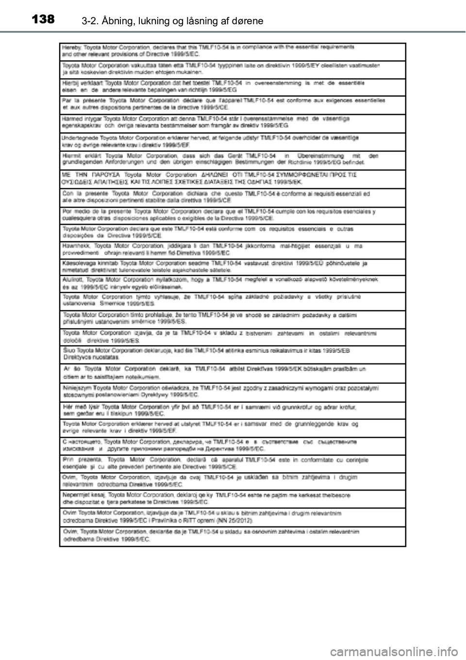 TOYOTA YARIS HATCHBACK 2015  Brugsanvisning (in Danish) 1383-2. Åbning, lukning og låsning af dørene 