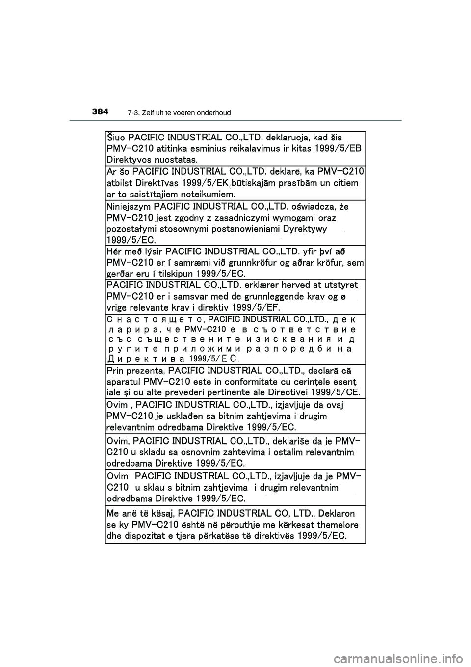 TOYOTA YARIS HATCHBACK 2015  Instructieboekje (in Dutch) 3847-3. Zelf uit te voeren onderhoud
YARIS_F_WE_52G04NL
YARIS F_OM_Europe_OM52G04E.book  Page 384  Monday, August 31, 2015  2:42 PM 