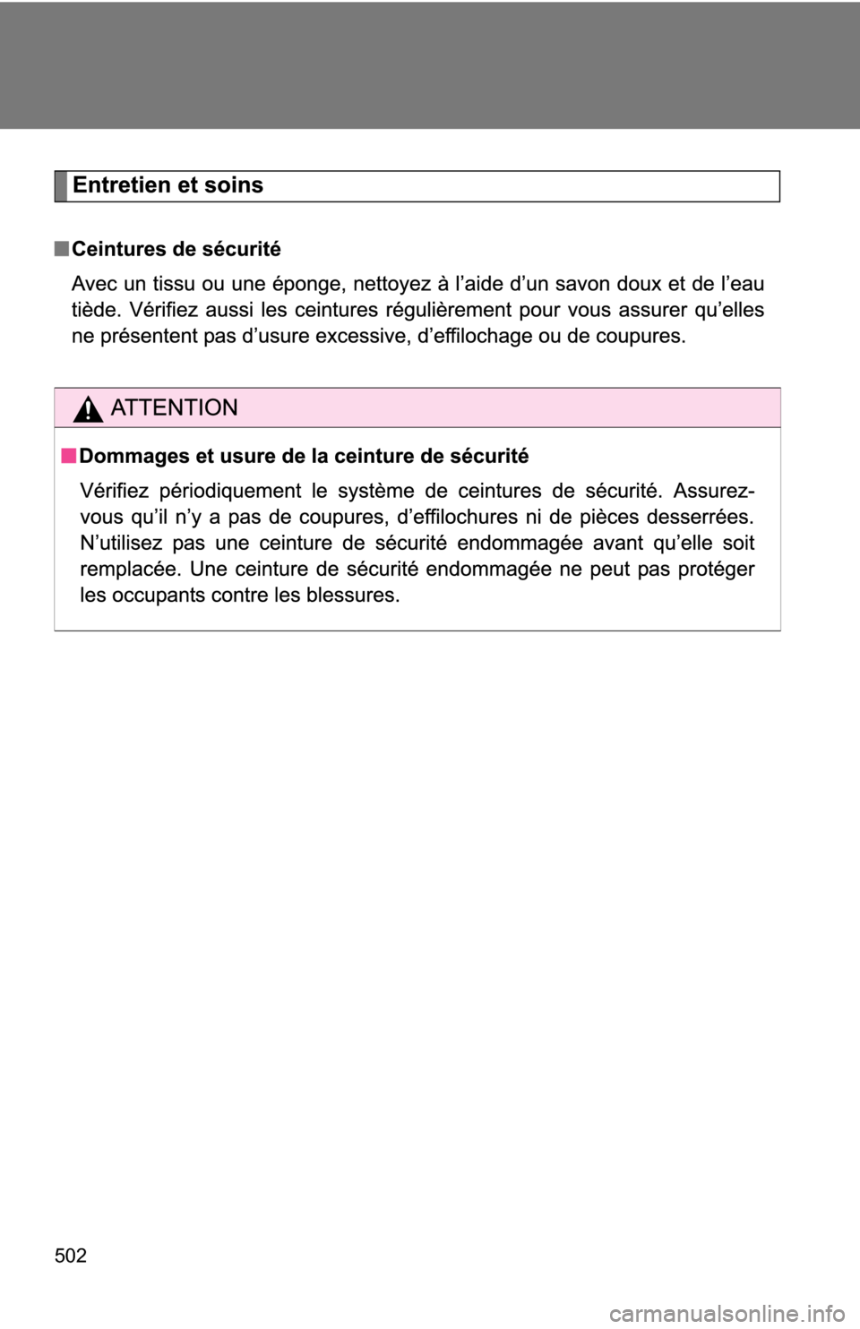 TOYOTA 4RUNNER 2009 N280 / 5.G Owners Manual 502
  