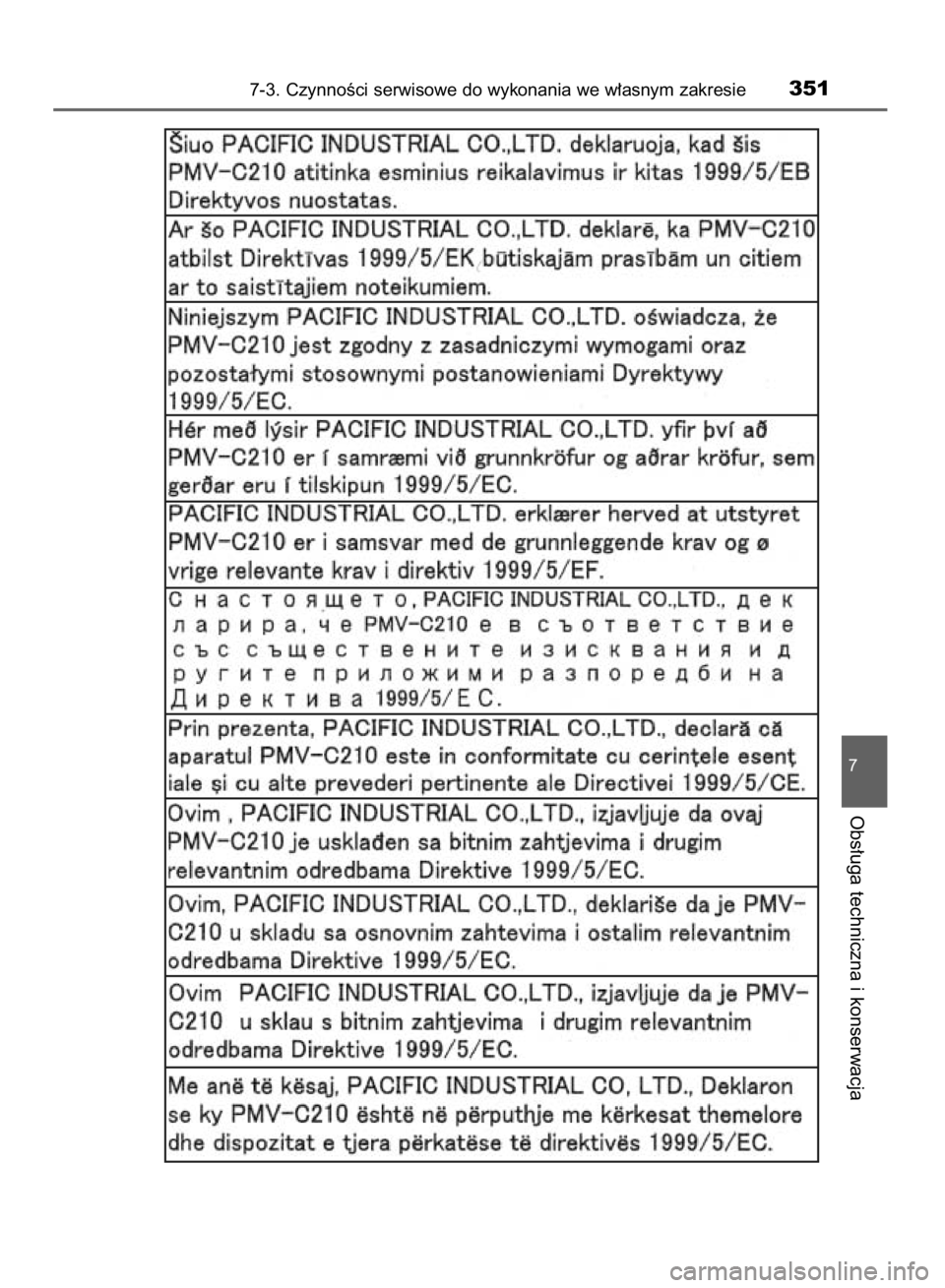 TOYOTA YARIS HYBRID 2016  Instrukcja obsługi (in Polish) 7-3. CzynnoÊci serwisowe do wykonania we w∏asnym zakresie351
7
Obs∏uga techniczna i konserwacja
43 YARIS HV OM52G10E  9/1/15  3:12 PM  Page 351    (Black plate) 