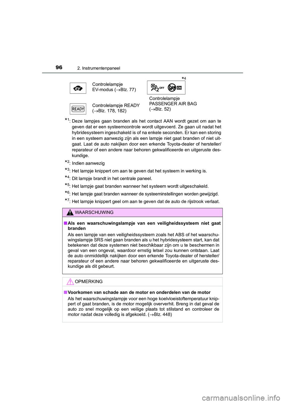 TOYOTA YARIS HYBRID 2015  Instructieboekje (in Dutch) 962. Instrumentenpaneel
YARIS_HV_EE_OM52F30E
*1: Deze lampjes gaan branden als het contact AAN wordt gezet om aan tegeven dat er een systeemcontrole wordt uitgevoerd. Ze gaan uit nadat het
hybridesyst