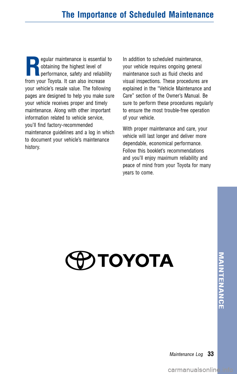 TOYOTA FJ CRUISER 2010 1.G Warranty And Maintenance Guide 