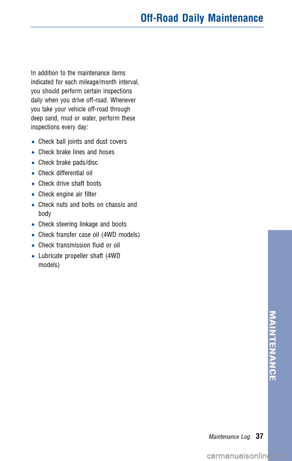 TOYOTA FJ CRUISER 2010 1.G Warranty And Maintenance Guide 
