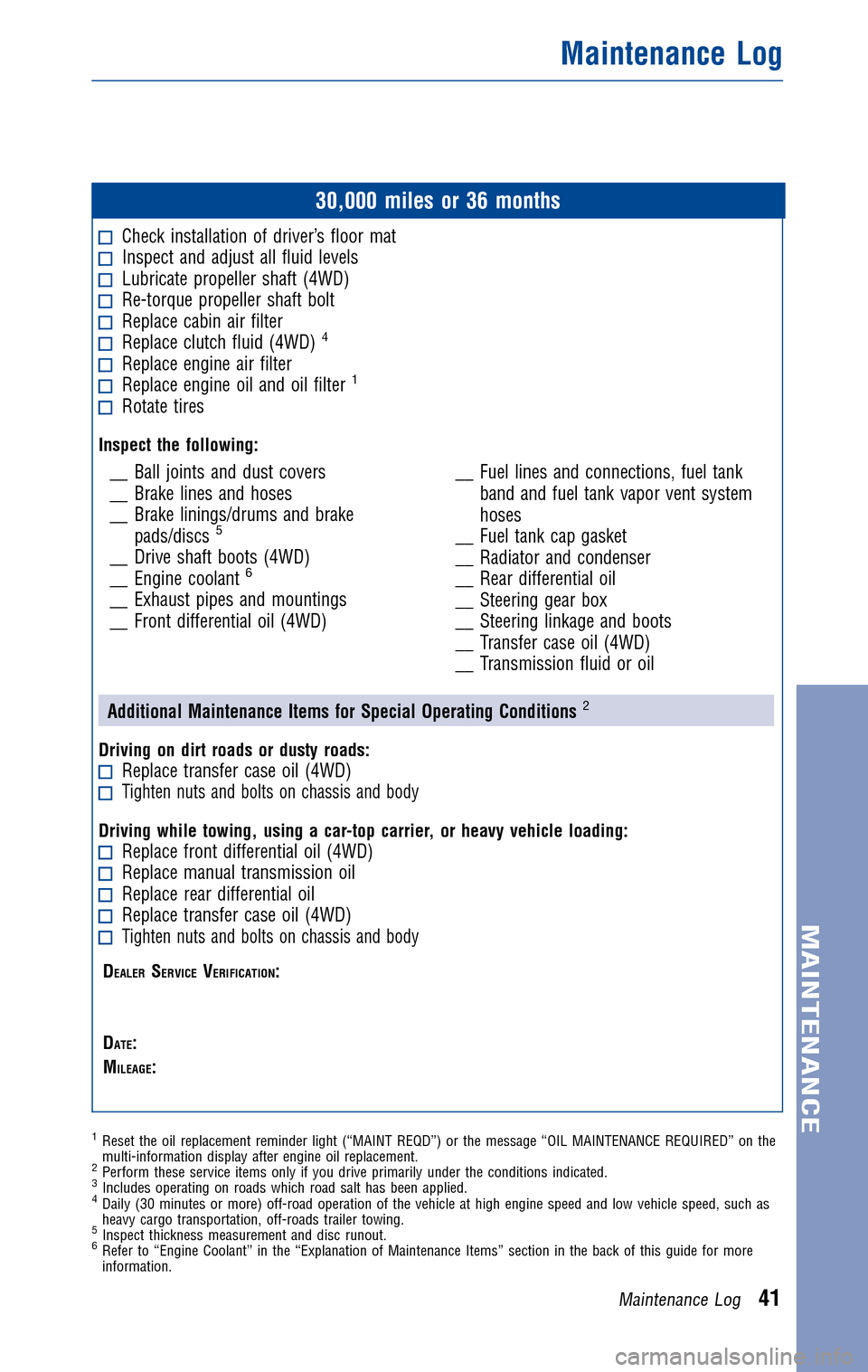 TOYOTA FJ CRUISER 2010 1.G Warranty And Maintenance Guide 
