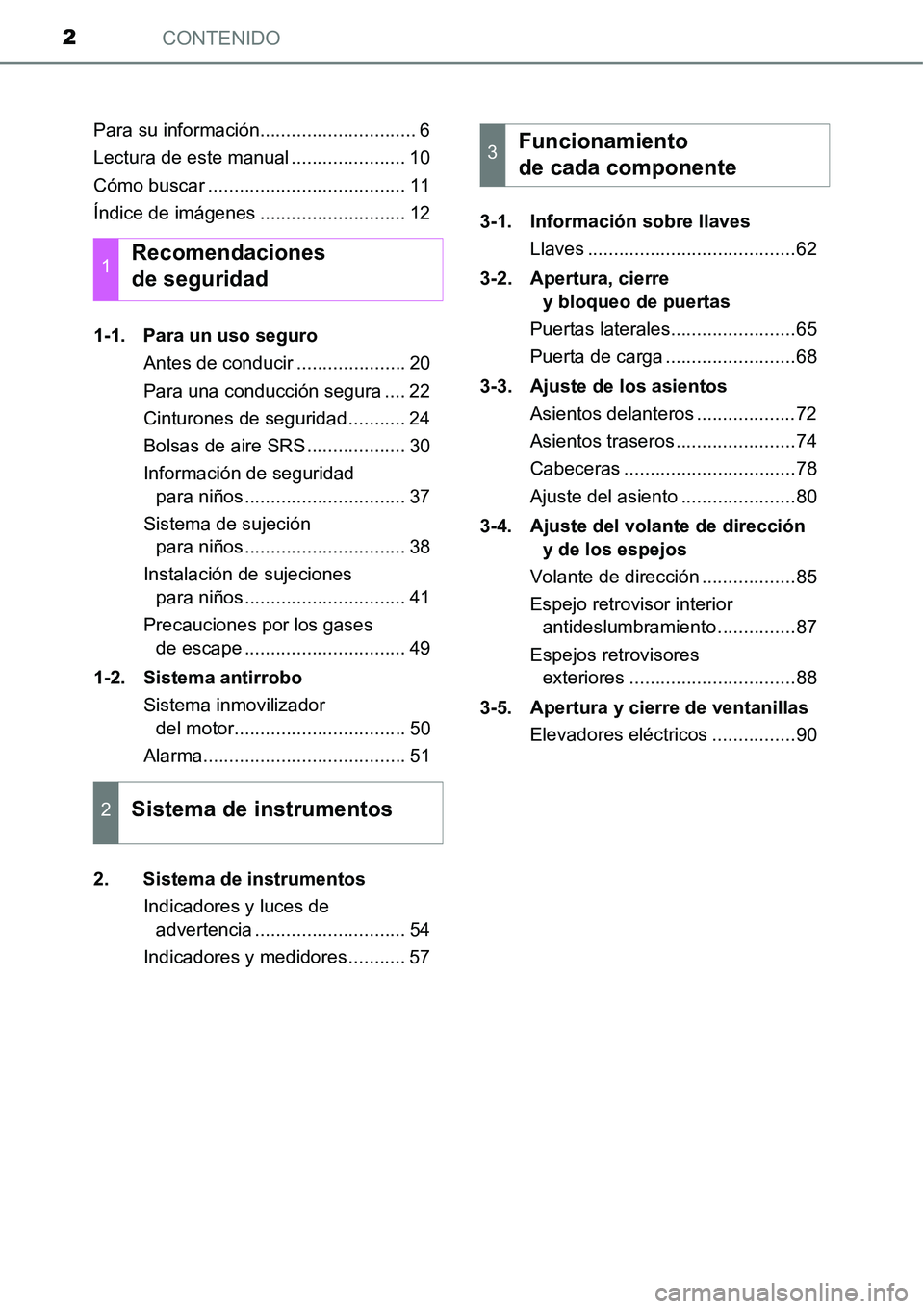 TOYOTA AVANZA 2016 Manual del propietario (in Spanish) CONTENIDO2
Para su información.............................. 6
Lectura de este manual ...................... 10
Cómo buscar ...................................... 11
Índice de imágenes ........... TOYOTA AVANZA 2016 Manual del propietario (in Spanish) CONTENIDO2
Para su información.............................. 6
Lectura de este manual ...................... 10
Cómo buscar ...................................... 11
Índice de imágenes ...........