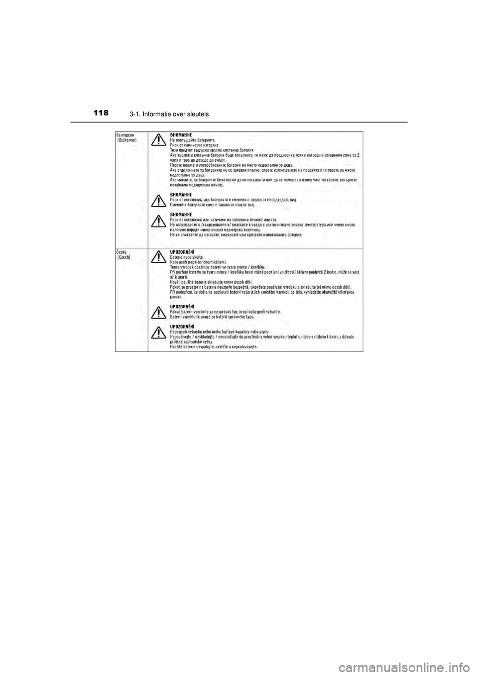 TOYOTA AYGO 2021  Instructieboekje (in Dutch) 1183-1. Informatie over sleutels
AYGO_OM_Europe_OM9A012E
AYGO_OM_Europe_OM9A012E.book  Page 118  Wednesday, October 28, 2020  10:30 AM 