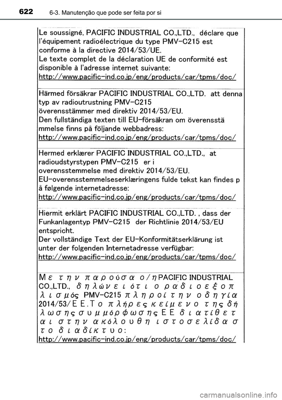 TOYOTA C-HR 2023  Manual de utilização (in Portuguese) 622������0�D�Q�X�W�H�Q�o�m�R��T�X�H��S�R�G�H��V�H�U��I�H�L�W�D��S�R�U��V�L 