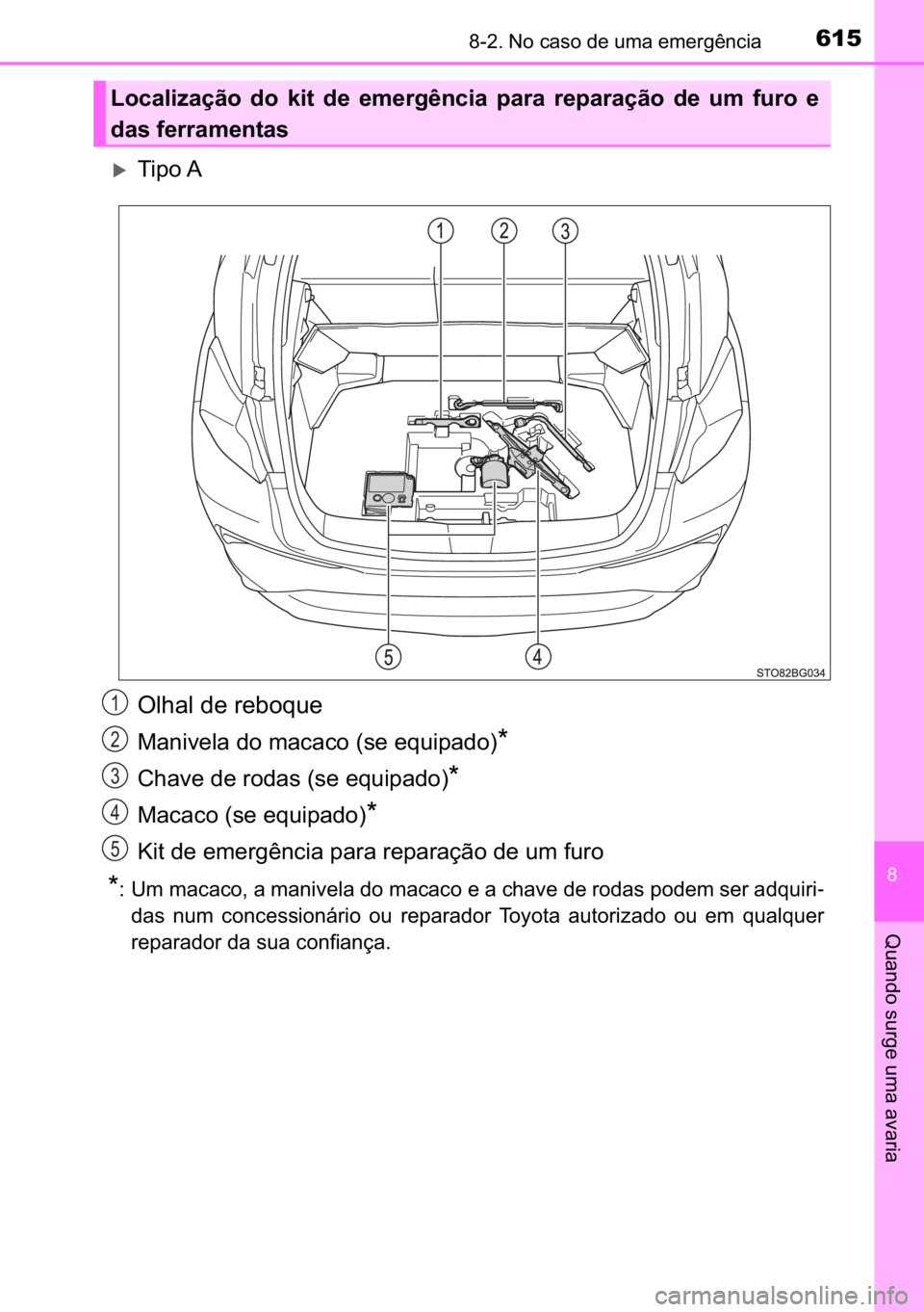 TOYOTA C_HR HYBRID 2016  Manual de utilização (in Portuguese) 615������1�R��F�D�V�R��G�H��X�P�D��H�P�H�U�J�r�Q�F�L�D
�
�4�X�D�Q�G�R��V�X�U�J�H��X�P�D��D�Y�D�U�L�D
�X�7�L�S�R��$
�2�O�K�D�O��G�H��U�H�E�R�T�X�H
�0�D�Q�L�Y�H�O�D��G�R��P�D�F�D�F�R�
