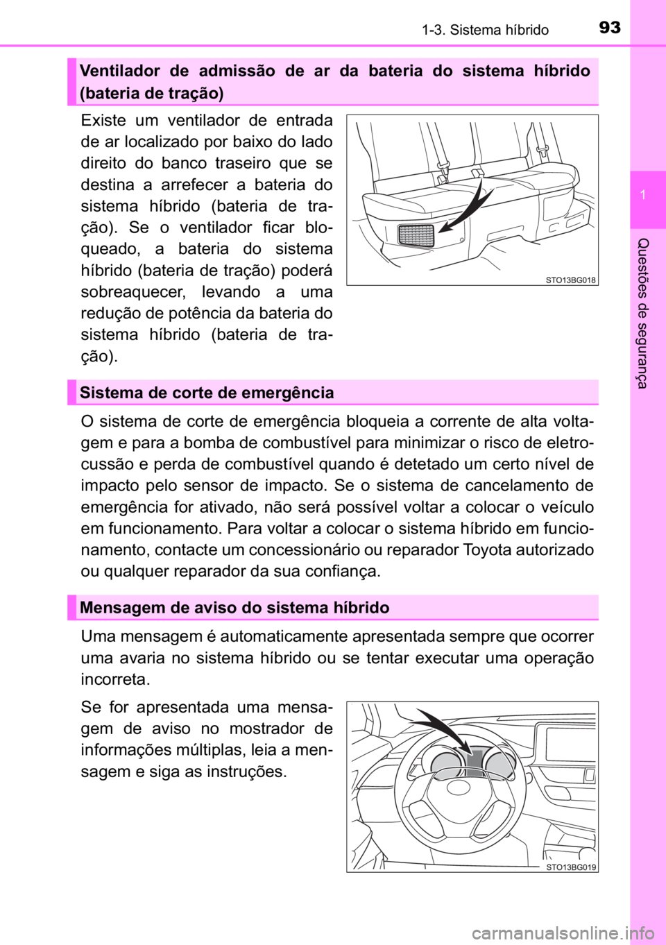 TOYOTA C_HR HYBRID 2016  Manual de utilização (in Portuguese) 93������6�L�V�W�H�P�D��K�t�E�U�L�G�R
�
�4�X�H�V�W�}�H�V��G�H��V�H�J�X�U�D�Q�o�D
�(�[�L�V�W�H� �X�P� �Y�H�Q�W�L�O�D�G�R�U� �G�H� �H�Q�W�U�D�G�D
�G�H��D�U��O�R�F�D�O�L�]�D�G�R��S�R�U��E