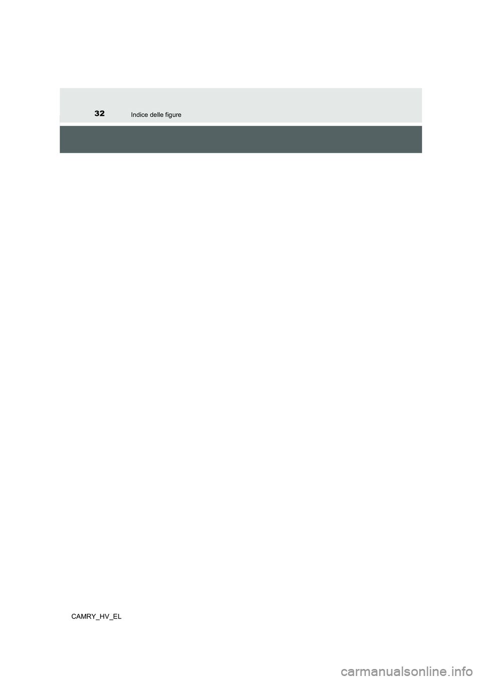 TOYOTA CAMRY 2019  Manuale duso (in Italian) 32Indice delle figure
CAMRY_HV_EL 