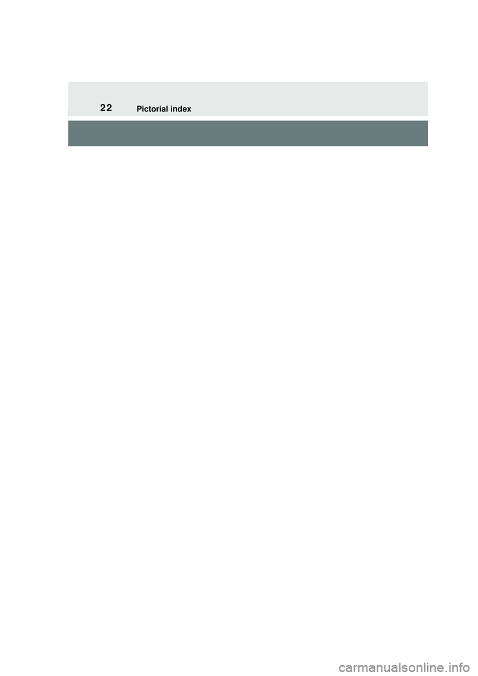 TOYOTA COROLLA CROSS 2022  Owners Manual 22Pictorial index 