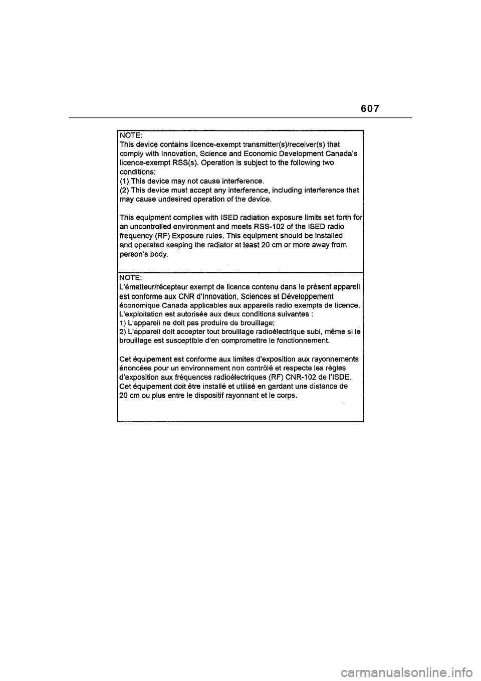 TOYOTA COROLLA CROSS 2022  Owners Manual 607 