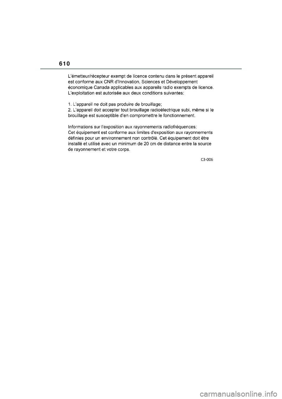 TOYOTA COROLLA CROSS 2022  Owners Manual 610 