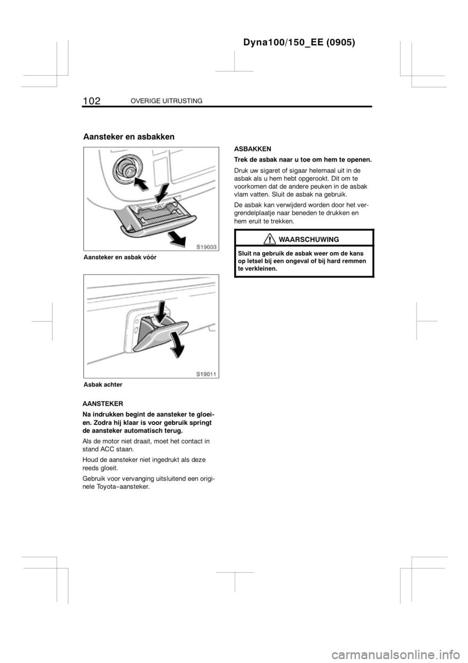 TOYOTA DYNA 2013  Instructieboekje (in Dutch) 