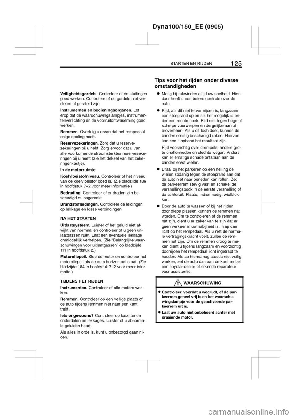 TOYOTA DYNA 2013  Instructieboekje (in Dutch) 