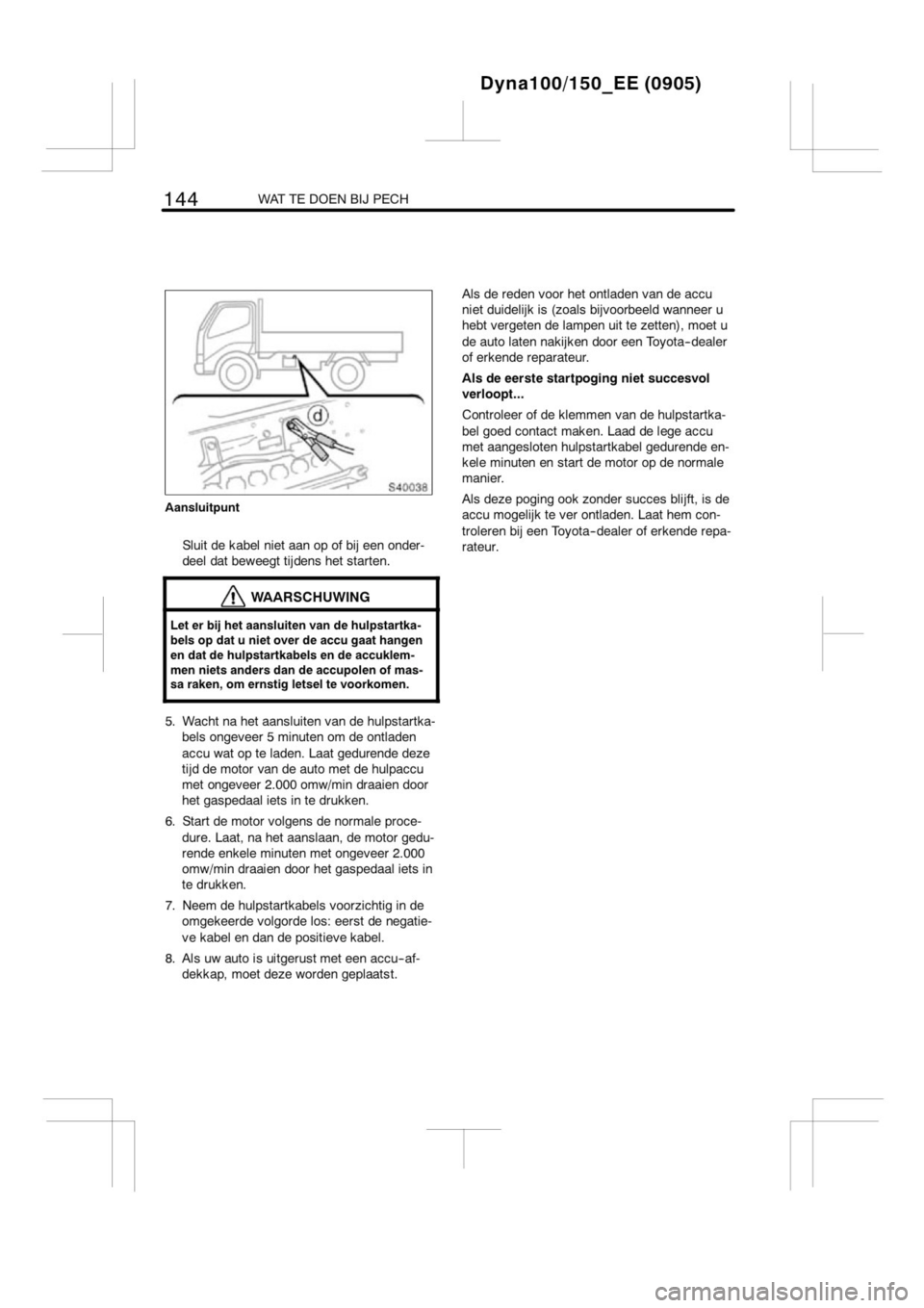 TOYOTA DYNA 2013  Instructieboekje (in Dutch) 