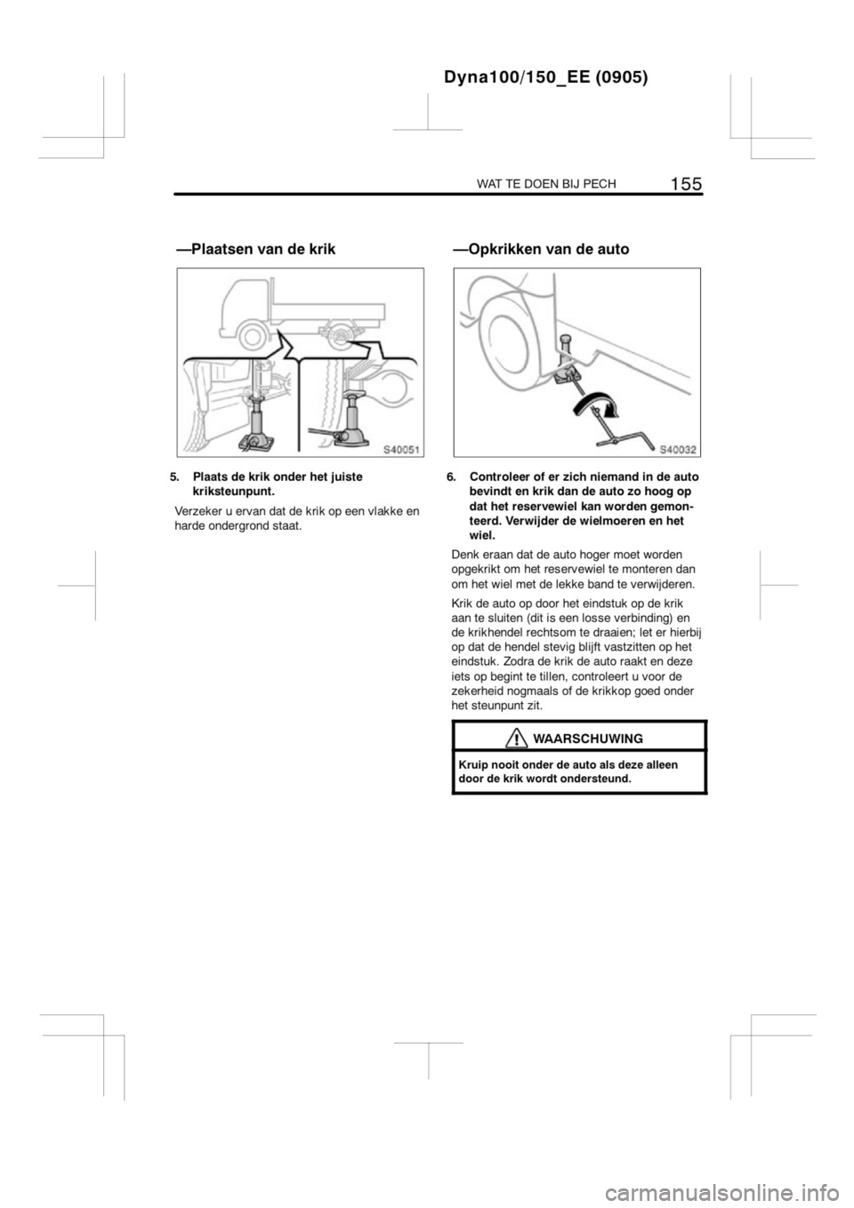 TOYOTA DYNA 2013  Instructieboekje (in Dutch) 
