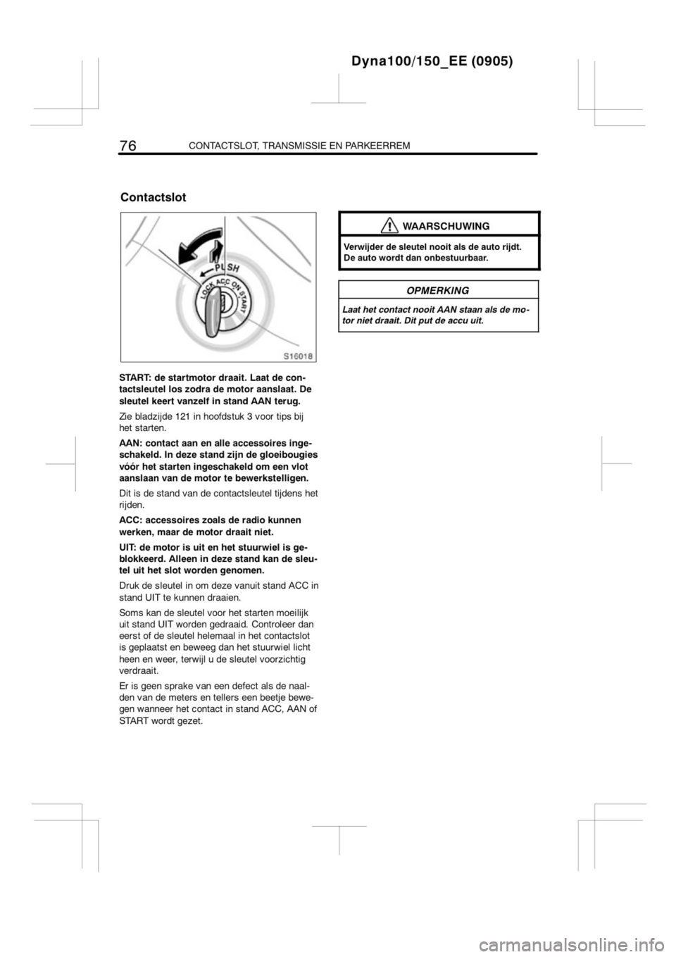 TOYOTA DYNA 2013  Instructieboekje (in Dutch) 