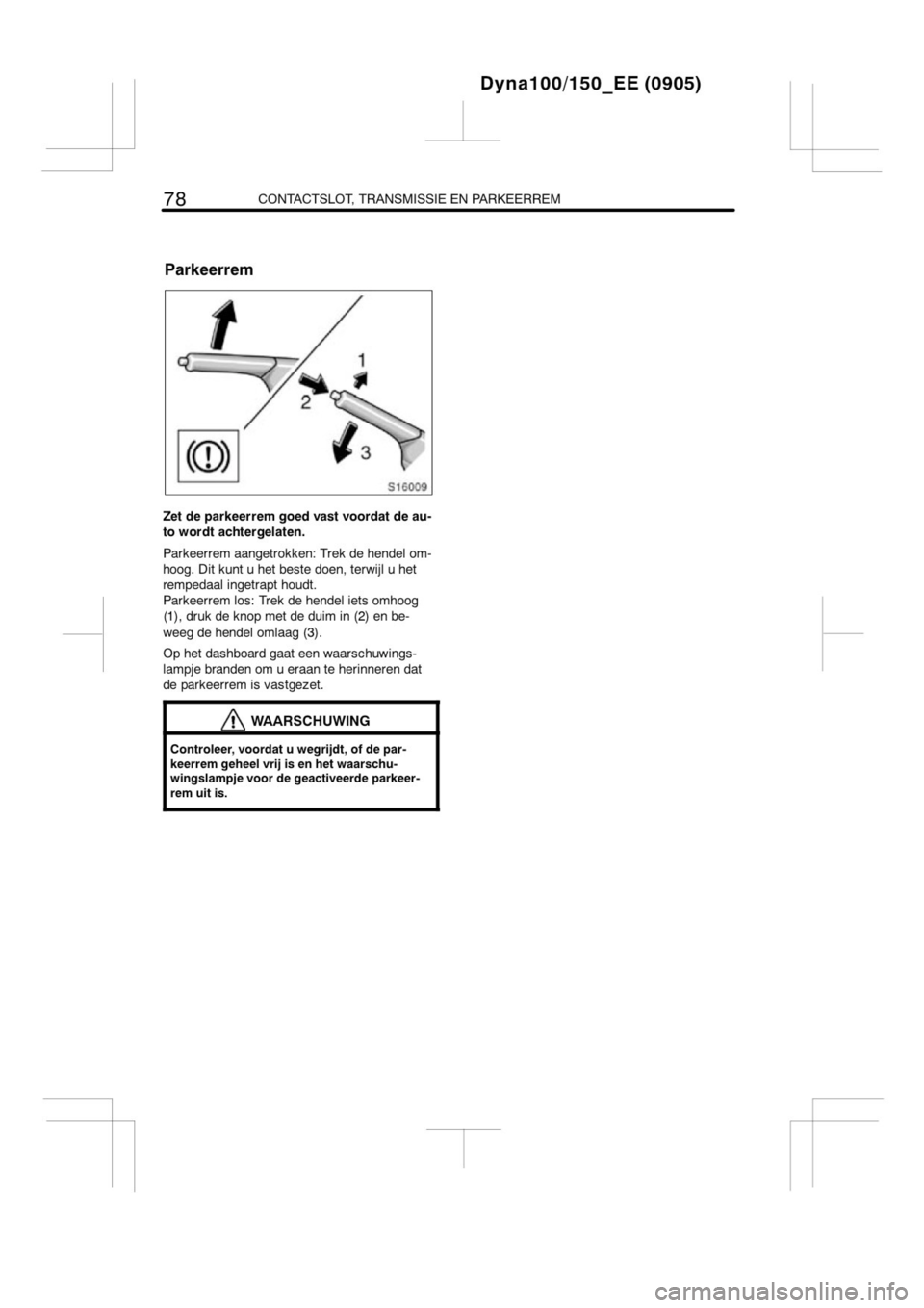 TOYOTA DYNA 2013  Instructieboekje (in Dutch) 