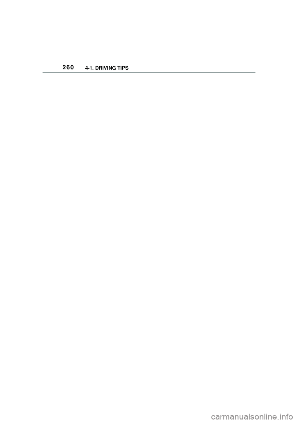 TOYOTA GR SUPRA 2022  Owners Manual 2604-1. DRIVING TIPS 