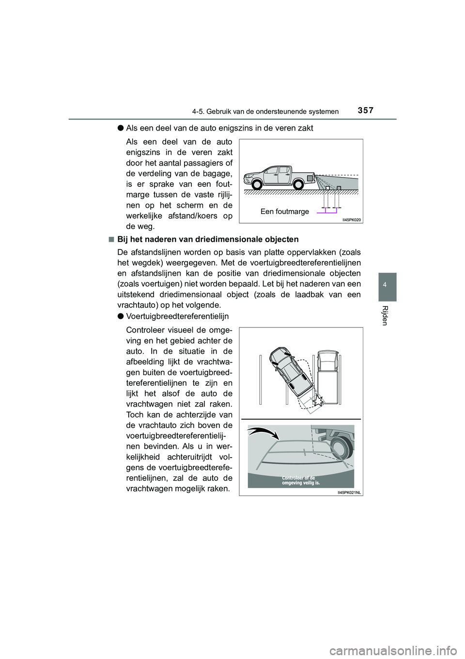 TOYOTA HILUX 2019 Instructieboekje (in Dutch) 3574-5. Gebruik van de ondersteunende systemen
4
Rijden
HILUX_OM_OM0K375E_(EE)
●Als een deel van de auto eni gszins in de veren zakt
Als een deel van de auto
enigszins in de veren zakt
door TOYOTA HILUX 2019 Instructieboekje (in Dutch) 3574-5. Gebruik van de ondersteunende systemen
4
Rijden
HILUX_OM_OM0K375E_(EE)
●Als een deel van de auto eni gszins in de veren zakt
Als een deel van de auto
enigszins in de veren zakt
door