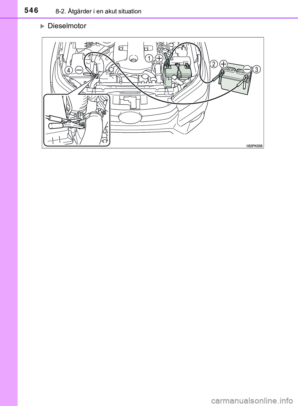 TOYOTA HILUX 2019  Bruksanvisningar (in Swedish) 5468-2. Åtgärder i en akut situation
HILUX_OM_OM0K375SE
Dieselmotor
324
1
HILUX_OM_OM0K375SE.book  Page 546  Monday, June 18, 2018  11:06 AM 