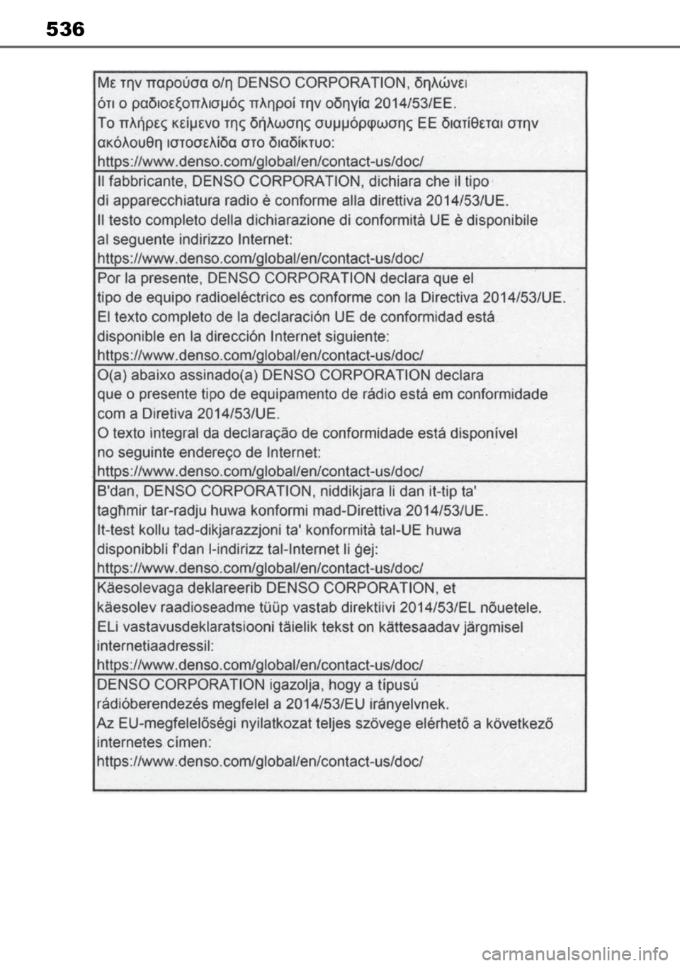 TOYOTA MIRAI 2023  Manual de utilização (in Portuguese) 536 