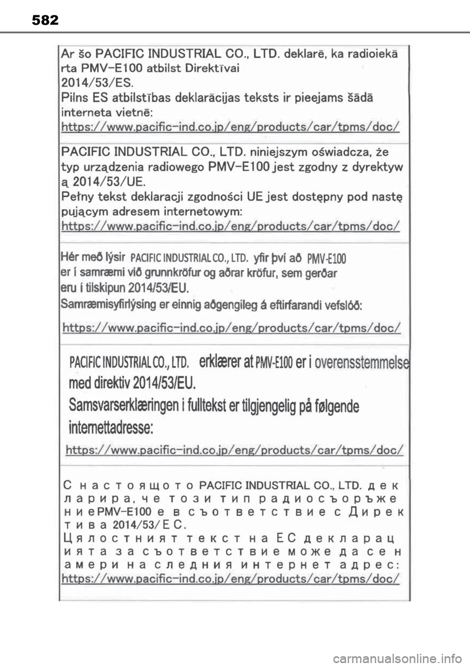 TOYOTA MIRAI 2023  Manual de utilização (in Portuguese) 582 