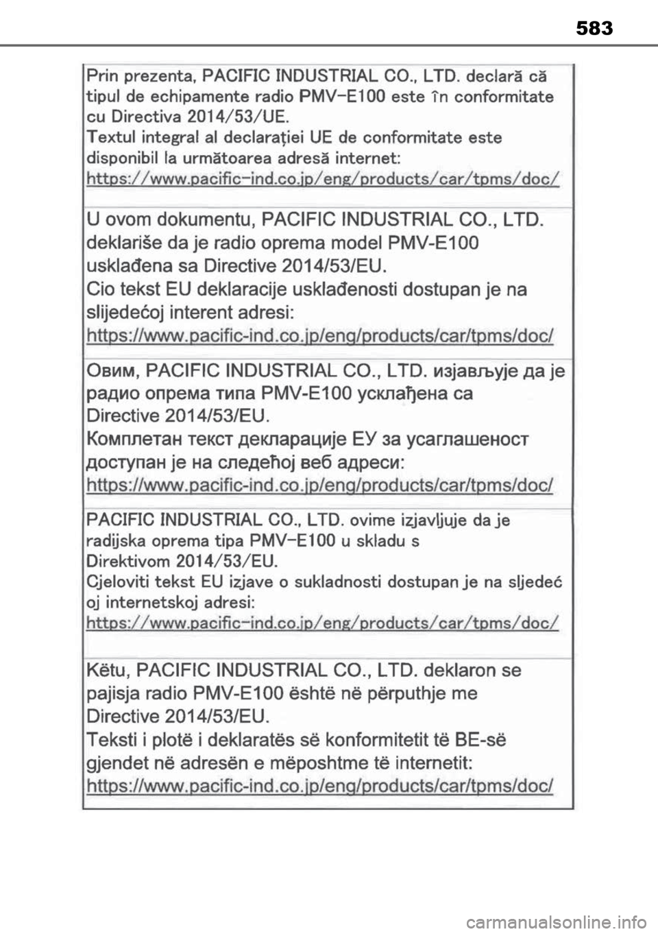 TOYOTA MIRAI 2023  Manual de utilização (in Portuguese) 583 