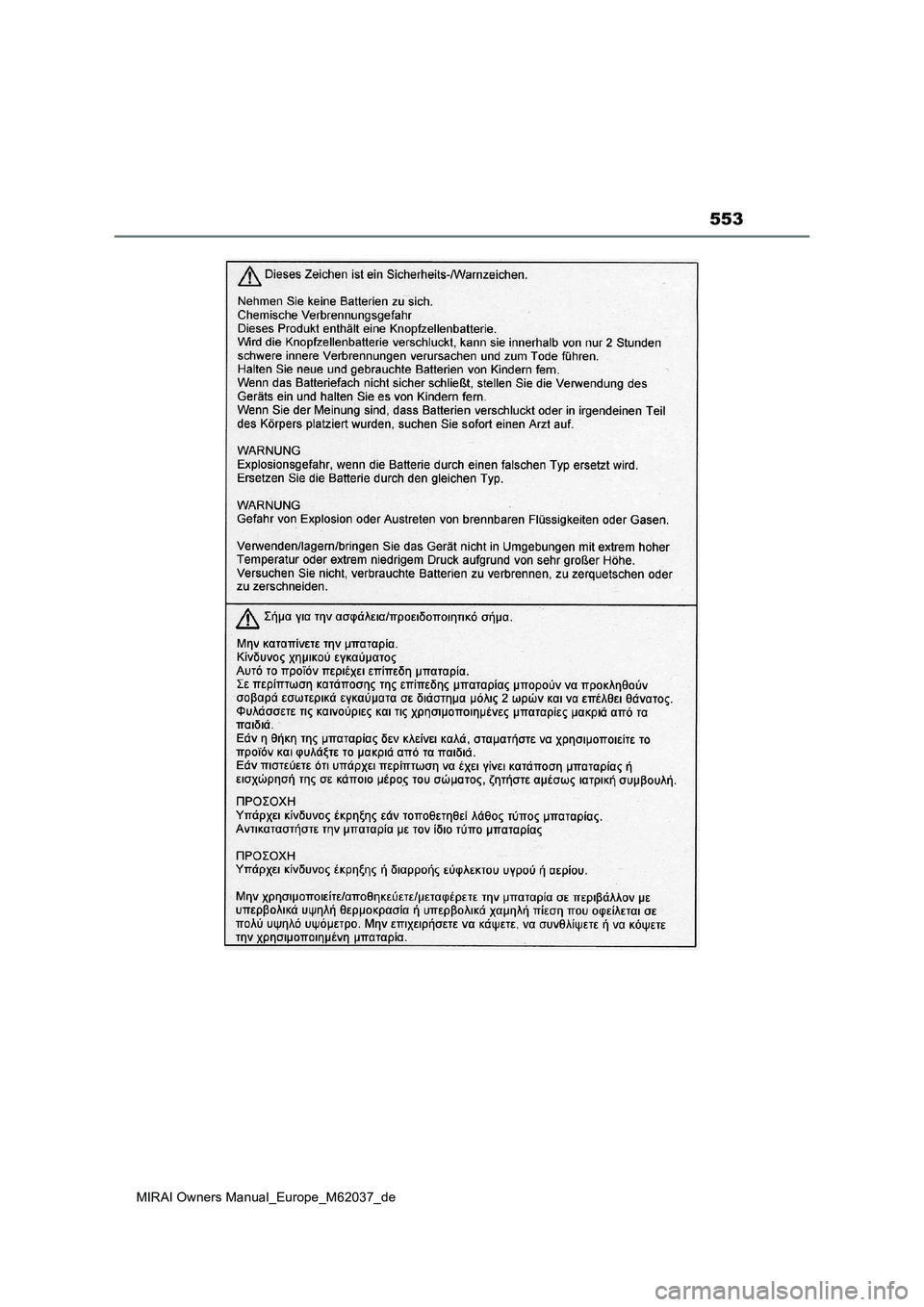 TOYOTA MIRAI 2020  Betriebsanleitungen (in German) 553
MIRAI Owners Manual_Europe_M62037_de 