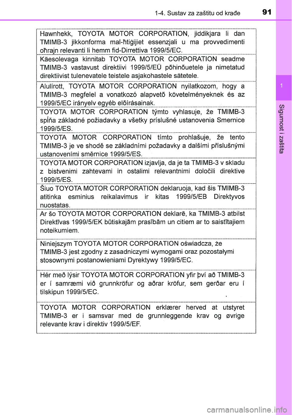 TOYOTA PRIUS 2017  Upute Za Rukovanje (in Croatian) 911-4. Sustav za zaštitu od krađe
1
Sigurnost i zaštita 
