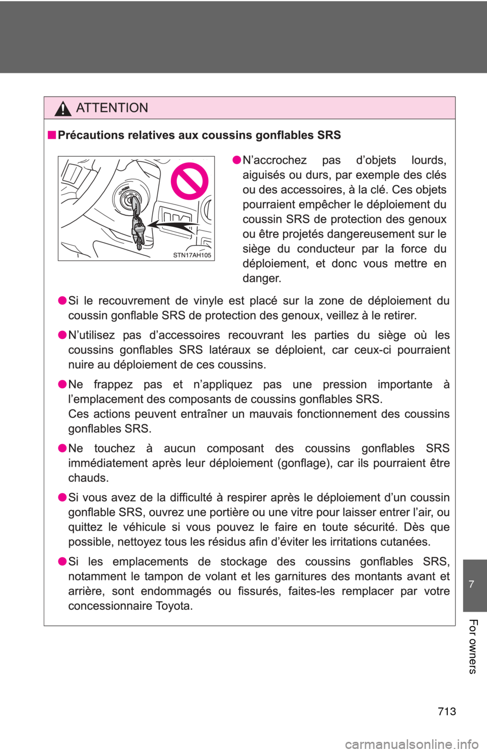 TOYOTA TUNDRA 2012 2.G Owners Manual 713
7
For owners 