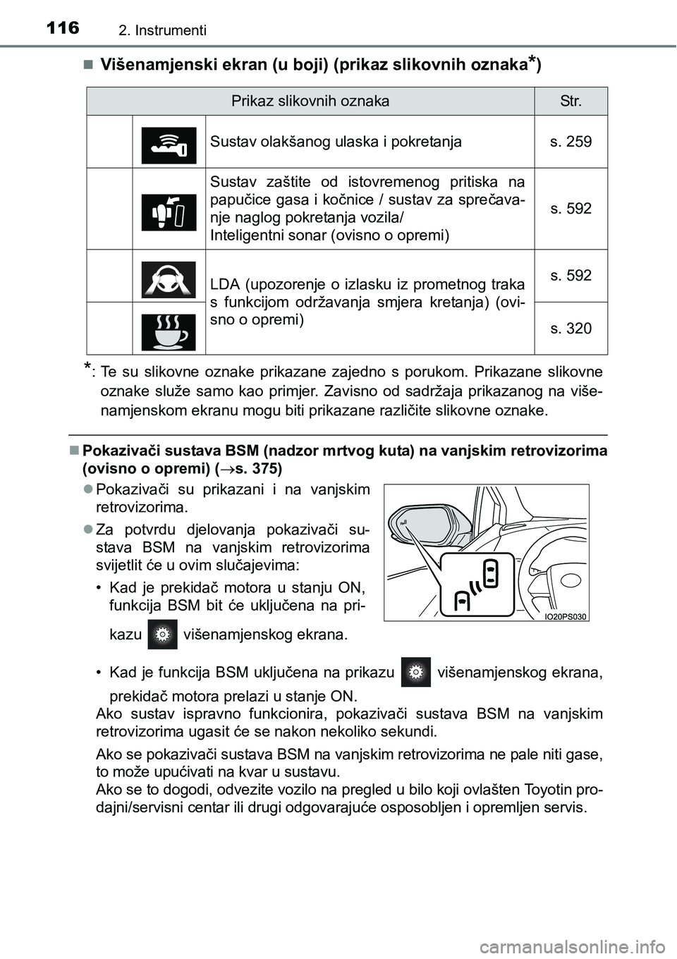 TOYOTA PRIUS 2016 Upute Za Rukovanje (in Croatian) 1162. Instrumenti
Višenamjenski ekran (u boji) (prikaz slikovnih oznaka*)
*: Te su slikovne oznake prikazane zajedno s porukom. Prikazane slikovne
oznake služe samo kao primjer. Zavisno od sadrž TOYOTA PRIUS 2016 Upute Za Rukovanje (in Croatian) 1162. Instrumenti
Višenamjenski ekran (u boji) (prikaz slikovnih oznaka*)
*: Te su slikovne oznake prikazane zajedno s porukom. Prikazane slikovne
oznake služe samo kao primjer. Zavisno od sadrž