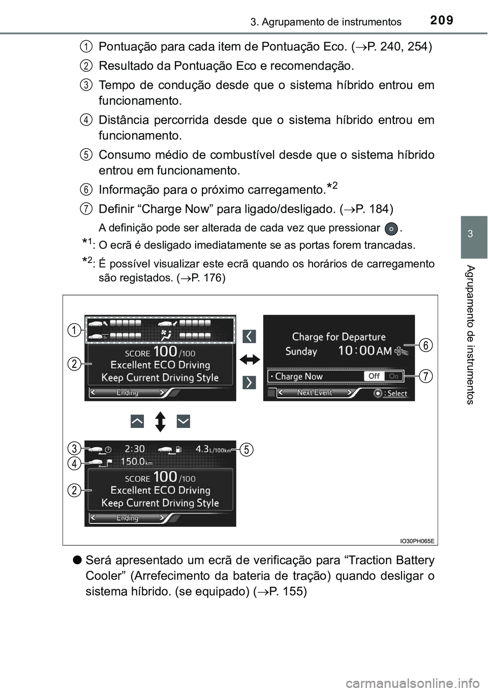 TOYOTA PRIUS PLUG-IN HYBRID 2020  Instrukcja obsługi (in Polish) 2093. Agrupamento de instrumentos
3
Agrupamento de instrumentos
Pontuação para cada item de Pontuação Eco. (P. 240, 254)
Resultado da Pontuação Eco e recomendação.
Tempo  de  condução  de