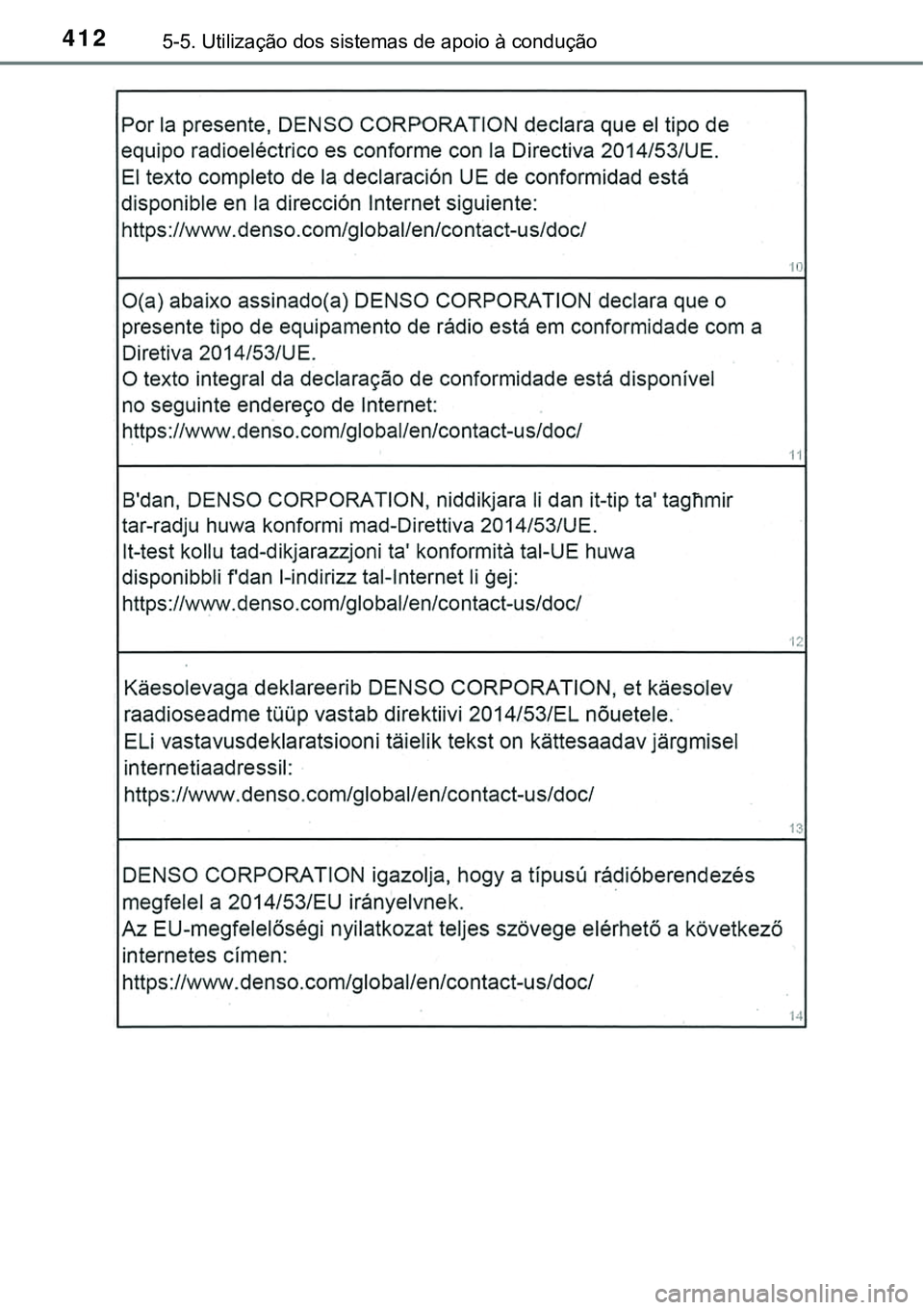 TOYOTA PRIUS PLUG-IN HYBRID 2020  Instrukcja obsługi (in Polish) 4125-5. Utilização dos sistemas de apoio à condução 